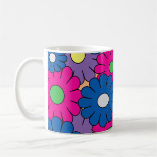 Tasse à café de fleur de popart colorée