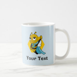 Tasse à café dessin animé abeille super-héros pers