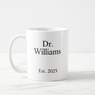 Tasse à café Dr personnalisée, nom Mug en céramiqu