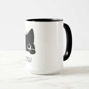 Tasse à café drôle de chat qui boit du café Mignon