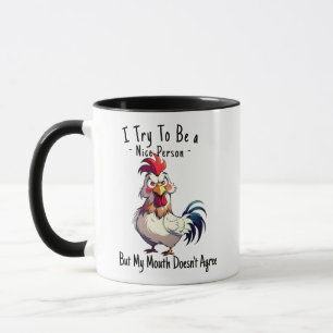Tasse à café drôle de coq pun sarcastique - mauvai