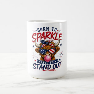Tasse à café drôle de vache des Highlands patrioti