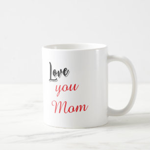 Tasse à café élégante rouge et grise avec écriture