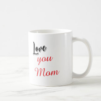 Tasse à café élégante rouge et grise avec écriture