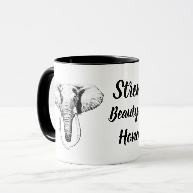 Tasse à café éléphant, tasse de motivation (Devant gauche)