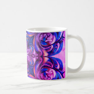 Tasse à café en art abstrait tourbillon violet – F