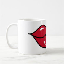 Tasse à café en céramique à lèvres rouges pour les