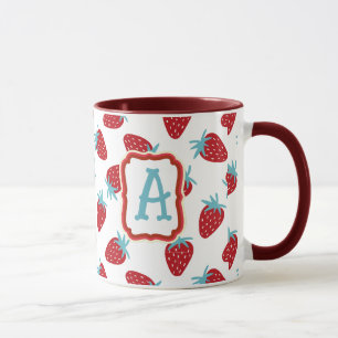 Tasse à café en céramique à motif fraise rouge vib