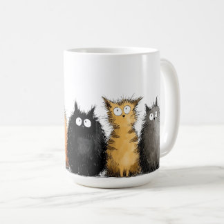 Tasse à café en céramique - chats de dessin animé