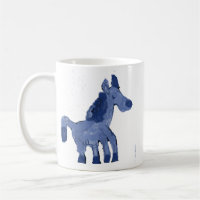Tasse à café en céramique Cheval Bleu Peint de man