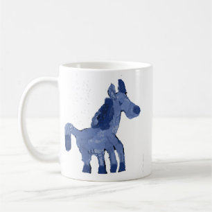 Tasse à café en céramique Cheval Bleu Peint de man