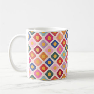 Tasse à café en céramique d'art populaire floral |