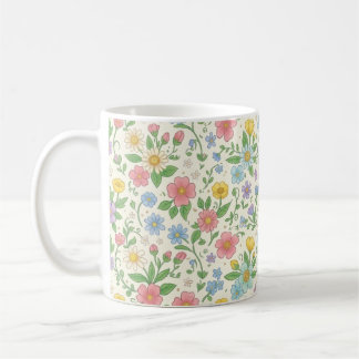Tasse à café en céramique florale à fleurs sauvage