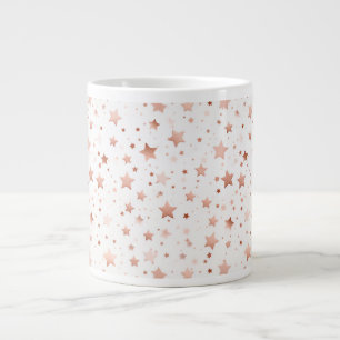 Tasse à café en céramique géante étoiles rose gold