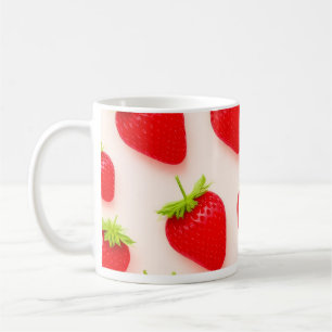 Tasse à café en céramique imprimée fraise