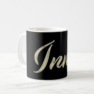 Tasse à café en écriture manuscrite en or blanc In