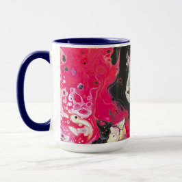 Tasse à café en rose, noir et or