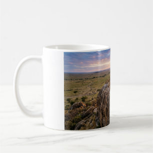 Tasse à café Fierté de lion se reposant sur un roc