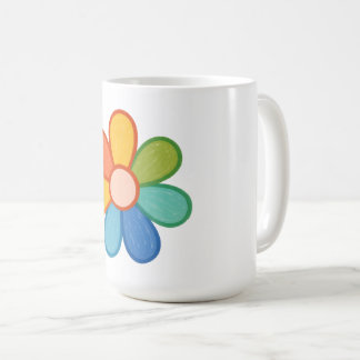 Tasse à café Fleur Pastel Crayon|Enfants arc-en-ci