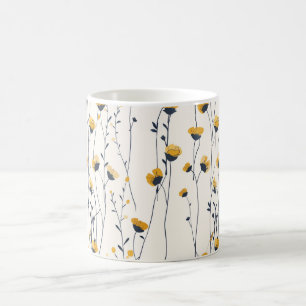tasse à café fleur sauvage, tasse à café fleuri, b