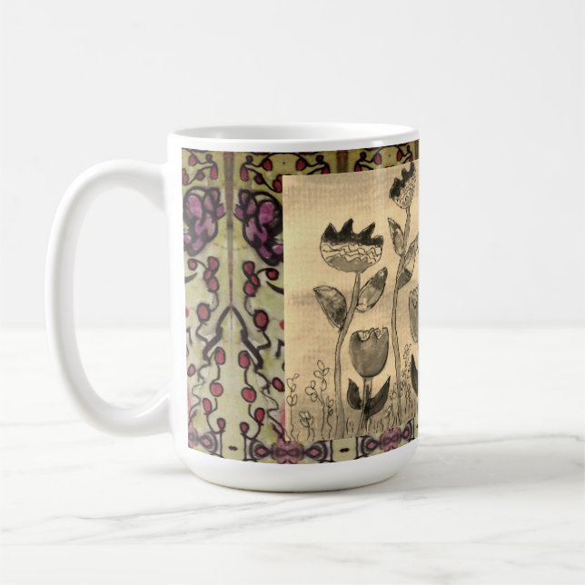 Tasse à café - Fleurs ondulées (Gauche)