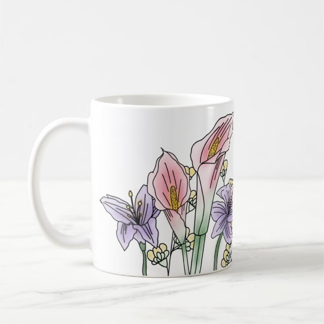 Tasse à café florale (Gauche)