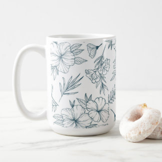 Tasse à café florale 15oz
