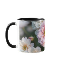 Tasse à café florale rose