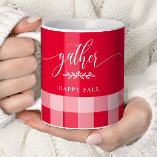 Tasse à café "Gather Happy Fall Red & White Buffal
