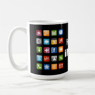 Tasse à café géante personnalisée avec des icônes 