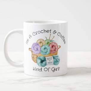 Tasse à café géante personnalisée pour fille au cr