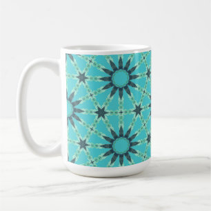 Tasse à café géométrique éclatée bleu moderne