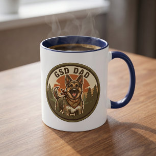 Tasse à café GSD Papa Cadeau pour papa berger al