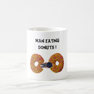 Tasse à café Homme mangeant des donuts