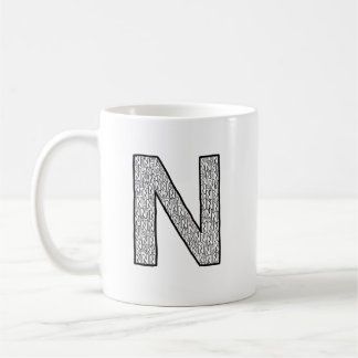Tasse à café initiale lettre N – Style minimal mod