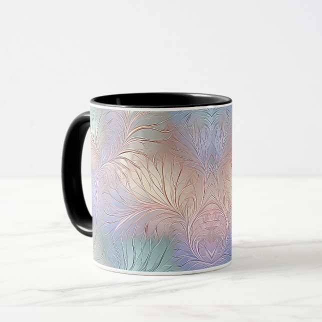 Tasse à café iridescente abstraite moderne (Devant gauche)