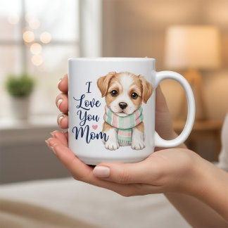 Tasse à café 'Je t'aime maman chiot mignon'