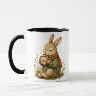 Tasse à café Lapin Cozy | Bois fantaisiste mignon