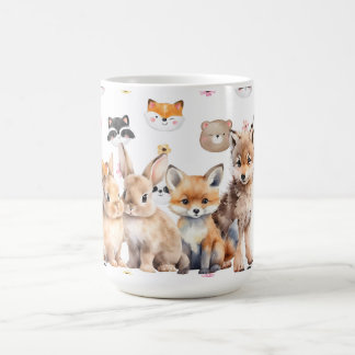 Tasse à café Lapins de forêt Renard Loup