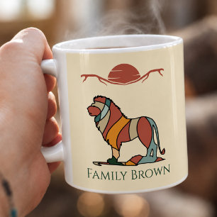 Tasse à café Lion d'Afrique Nom personnalisé