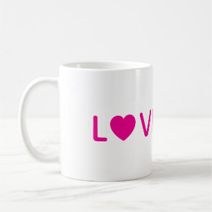 Tasse à café Love Heart Cadeau rose mignon