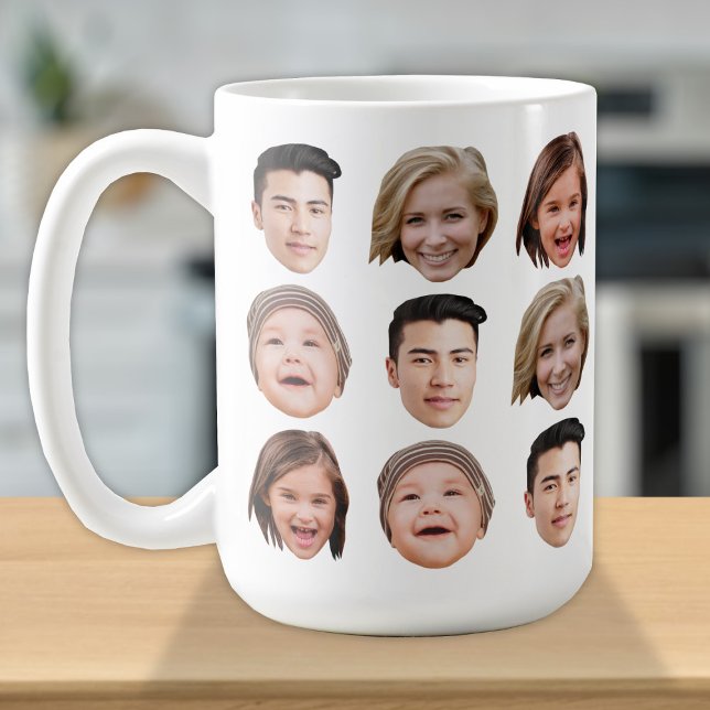 Tasse à café mignonne avec visage de famille perso (Créateur téléchargé)