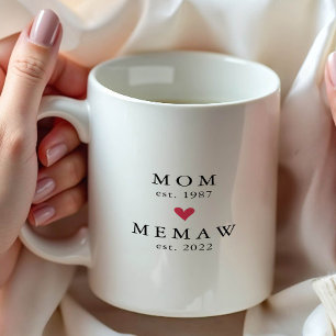 Tasse à café Modern Mom Mamaw Année de création