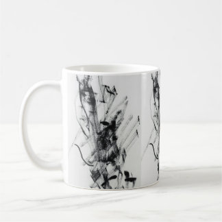 Tasse à café moderne en marbre abstrait noir et bl