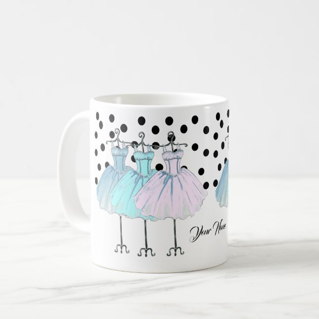 tasse à café monogrammée, votre nom (Devant gauche)