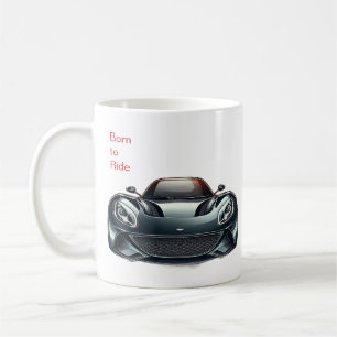 Tasse à café Né pour rouler /Cadeau pour motard