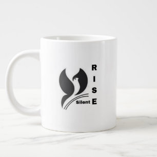 Tasse à café noire minimaliste avec logo d'oiseau