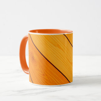 Tasse à café orange motif bois