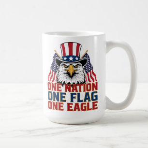 Tasse à café patriotique Une nation un drapeau un