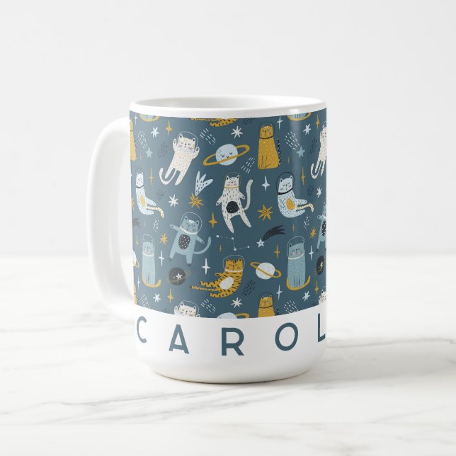 Tasse à café personnalisée au nom minimaliste (Devant gauche)